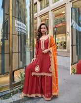 Sayuri Designer Presents:The Swati (3 Pcs) Ensemble in Pure Viscos Simar Jacquard Silk 5849